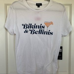 NWT Wildfox Women’s Bikinis and Bellinis Short Sleeve Shirt Size s